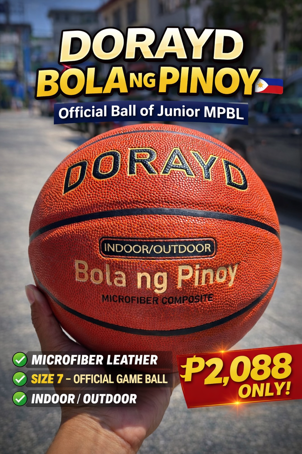 DORAYD basketball catalogue image; ball is shipped deflated only where specified and confirmed